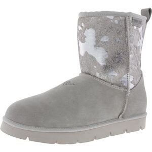 Super Lamb Womens Silver Fleece Lined Leather Winter & Snow Boots New